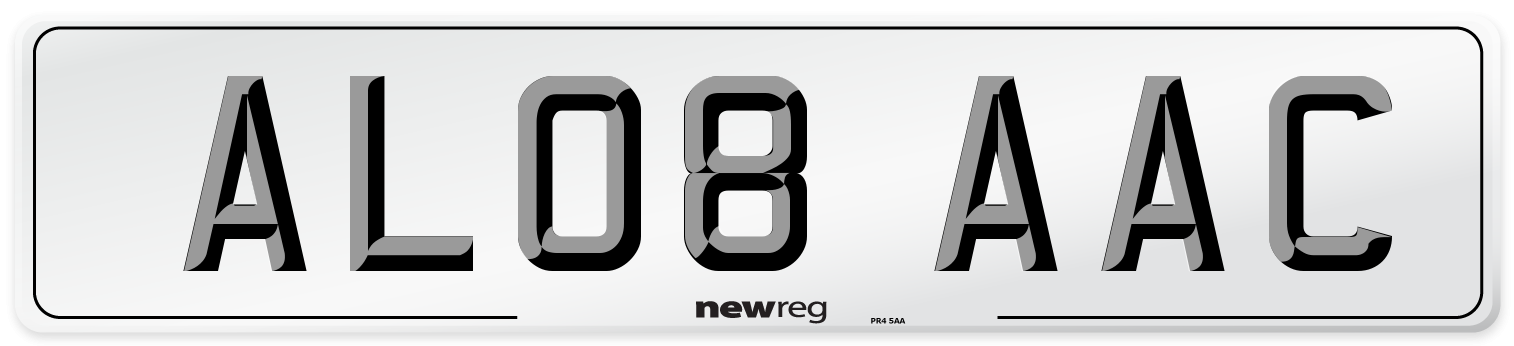 AL08 AAC Number Plate from New Reg
